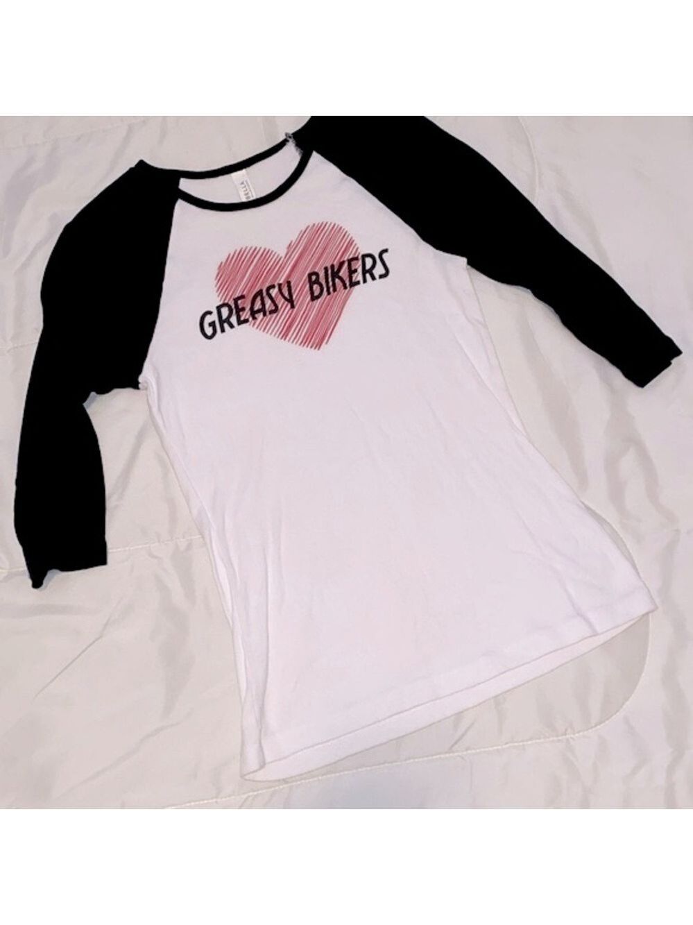 I love Greasy bikers raglan tee - Picture 2 of 5